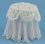 (image for) White Lace Topped Skirted Table