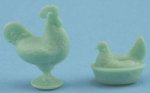 (image for) Jadite Rooster & Hen Figurines