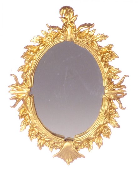 (image for) Ornate Oval Gold Wall Mirror