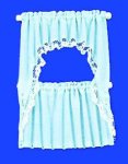 (image for) Curtain Blue Ruffled Cafe Set