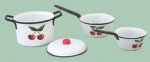 (image for) Cherry Motif Pot Lid & 2 Matching Sauce Pans