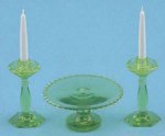 (image for) Green Cake Plate & Candle Holders