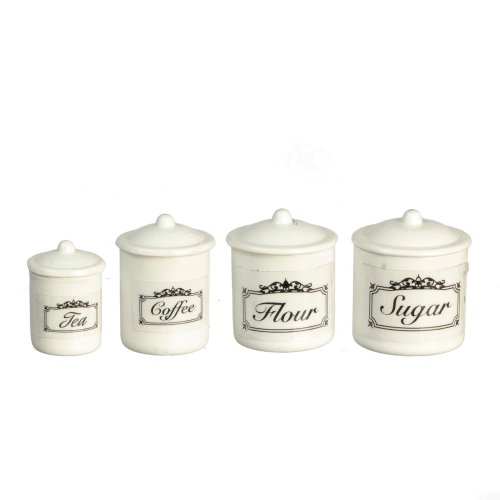 (image for) 4pc Canister Set w/ Lids White