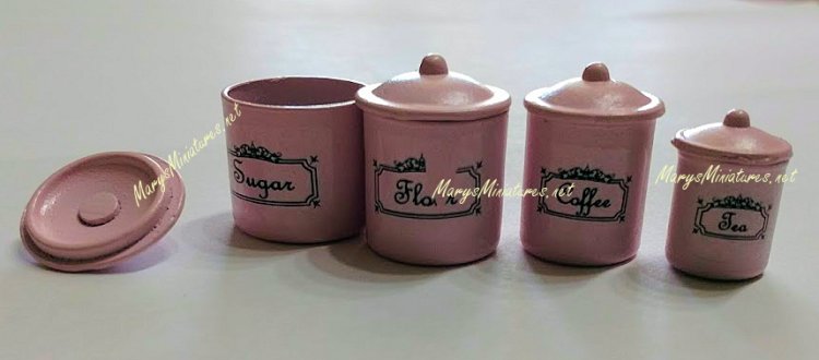 (image for) 4pc Canister Set w/ Lids Pink