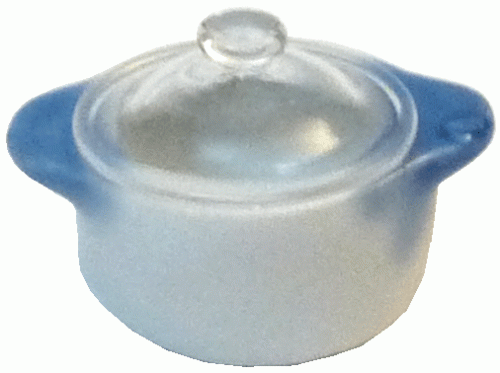 (image for) Blue & White Ceramic Casserole Dish w/ Glass Lid