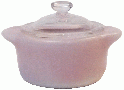 (image for) Pink Ceramic Casserole Dish w/ Glass Lid