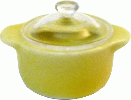 (image for) Yellow Ceramic Casserole Dish w/ Glass Lid