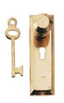 (image for) Round Door Knob w/ Rectangular Long Plate & Key