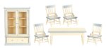 (image for) Cream & Blue Dining Room Set - 6pc