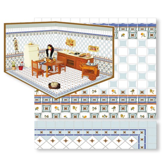 (image for) Blue Country Style Kitchen Room Decorating Kit #7