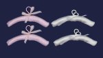 (image for) Satin Clothes Hanger Pink & White 4pc