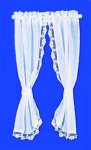 (image for) Curtain Tie Back White Ruffled Sheer