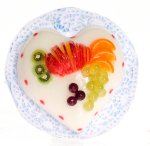 (image for) Heart Shaped Fruit Topped Cream Cake 2pc