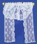 (image for) Curtain Double Window Drape White Lace