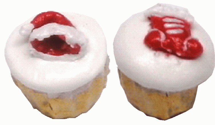 (image for) Santa Cap & Boot Cupcakes 2pcs