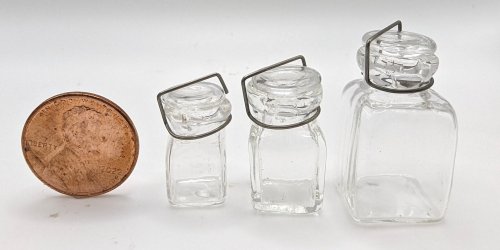 (image for) 3 Clear Glass Square Canning Jars