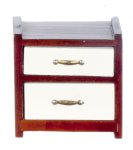 (image for) Mahogany & White 2 Drawer Nightstand