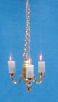 (image for) 1/2in Scale 3 Arm Colonial Chandelier 12v