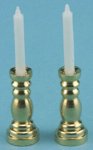 (image for) Brass Candlesticks & Candles Pair