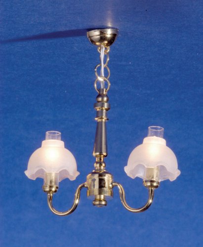 (image for) 2 Arm Chandelier w/ Fluted Shades 12v