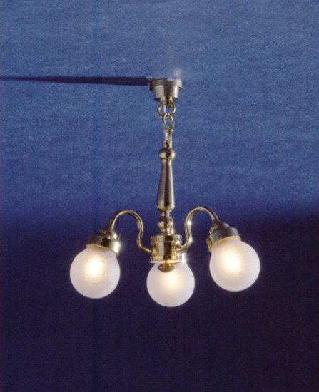 (image for) 3 Arm Frosted Globe Chandelier 12v