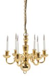 (image for) 6 Arm Brass Chandelier w/ Bi-Pin Bulbs 12v