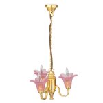 (image for) 3 Arm Rose Tulip Shade Chandelier 12v