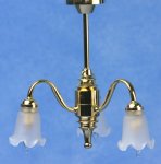 (image for) 3 Arm Frosted Tulip Shade Chandelier 12v