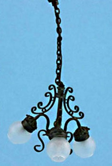 (image for) 3 Arm Black Filigree Chandelier 12v