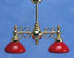 (image for) Billiard Chandelier w/ Red Shades 12v