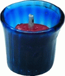 (image for) Blue Glass Votive Candle Holder w/ Red Candle