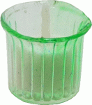 (image for) Green Glass Votive Candle Holder w/ White Candle