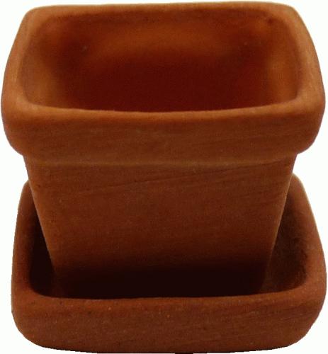 (image for) Square Terra Cotta Pot w/ Drip Saucer