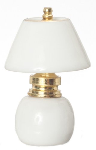 (image for) White Brass & China Lamp Non-Electric