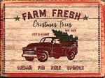 (image for) Red Truck Christmas Trees Sign