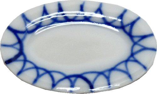 (image for) Large White & Blue Ceramic Platter