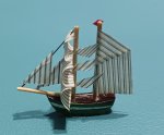 (image for) Green Brigantine Sailboat Model