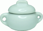 (image for) White Pot w/ Lid & Handles