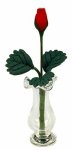 (image for) Glass Bud Vase w/ Rose Bud