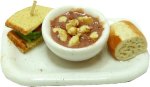 (image for) Bowl of Soup w/ Sandwich & Bread on Tray