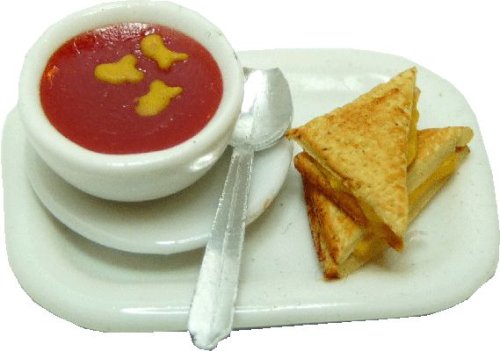 (image for) Bowl of Tomato Soup w/ Goldfish Crackers & Grilled Cheese