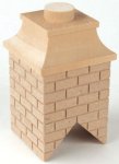 (image for) Unfinished Dollhouse Wood Brick Chimney Stack