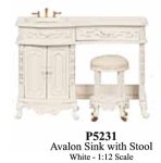 (image for) Avalon Sink w/ Stool - White