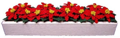 (image for) Red Poinsettias in White Window Box