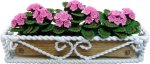 (image for) Pink Geraniums In Braided Iron Long Planter