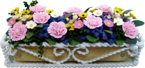 (image for) Pink Carnations in Braided Iron Long Planter