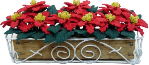 (image for) Deluxe Poinsettias in Scroll Iron Planter