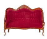 (image for) Red Victorian Sofa - Walnut