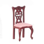 (image for) Fancy Salmon Upholstered Side Chair - Mahogany