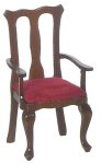 (image for) Queen Anne Armchair - Red & Walnut